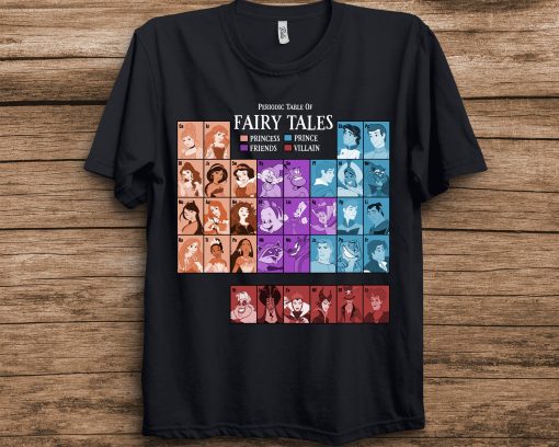 Princess Periodic Table Fairy Tales Disney Unisex T-Shirt