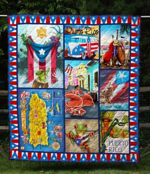 Puerto Rico Culture Quilt Blanket Great Customized Gifts For Birthday Christmas Thanksgiving Perfect Gifts For Puerto Rico Lover