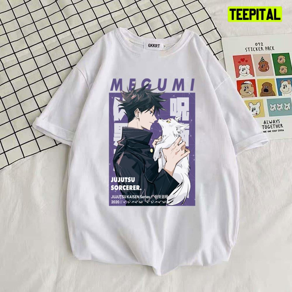Purple Vintage Background Jujutsu Kaisen Megumi Fushiguro Anime Unisex T-Shirt