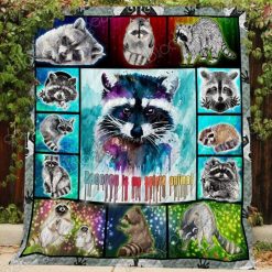 Raccoon Is My Spirit Animal Quilt Blanket Great Customized Gifts For Birthday Christmas Thanksgiving Perfect Gifts For Raccoon Lover