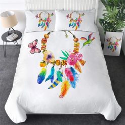 Rainbow Necklace Butterfly Cotton Bedding Sets