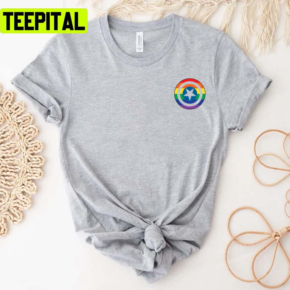 Rainbow Shield Highlight Pride Month Lgbtq+ Support Unisex T-Shirt