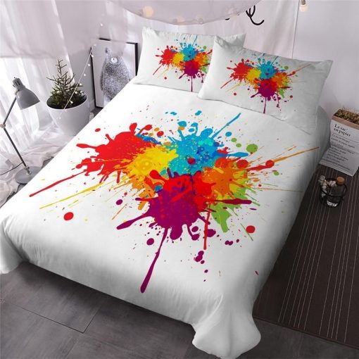 Rainbow Splatter Cotton Bedding Sets
