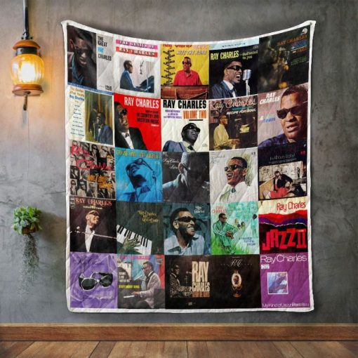 Ray Charles Album Covers Quilt Blanket