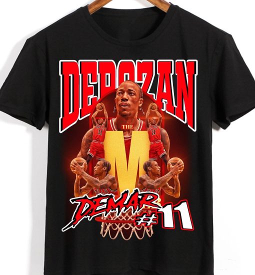 Red Chicago Bulls Portrait Of Demar Derozan Design Unisex T-Shirt