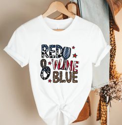 Red Wine Blue 4th Of July Unisex T-Shirt