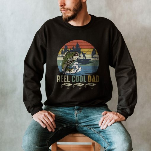 Reel Cool Dad Fishing Bass Fathers Day Personalized Unisex T-Shirt