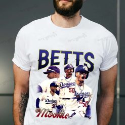 Retro Art Mookie Betts 90s Baseball Los Angeles Dodgers Mlb Unisex T-Shirt