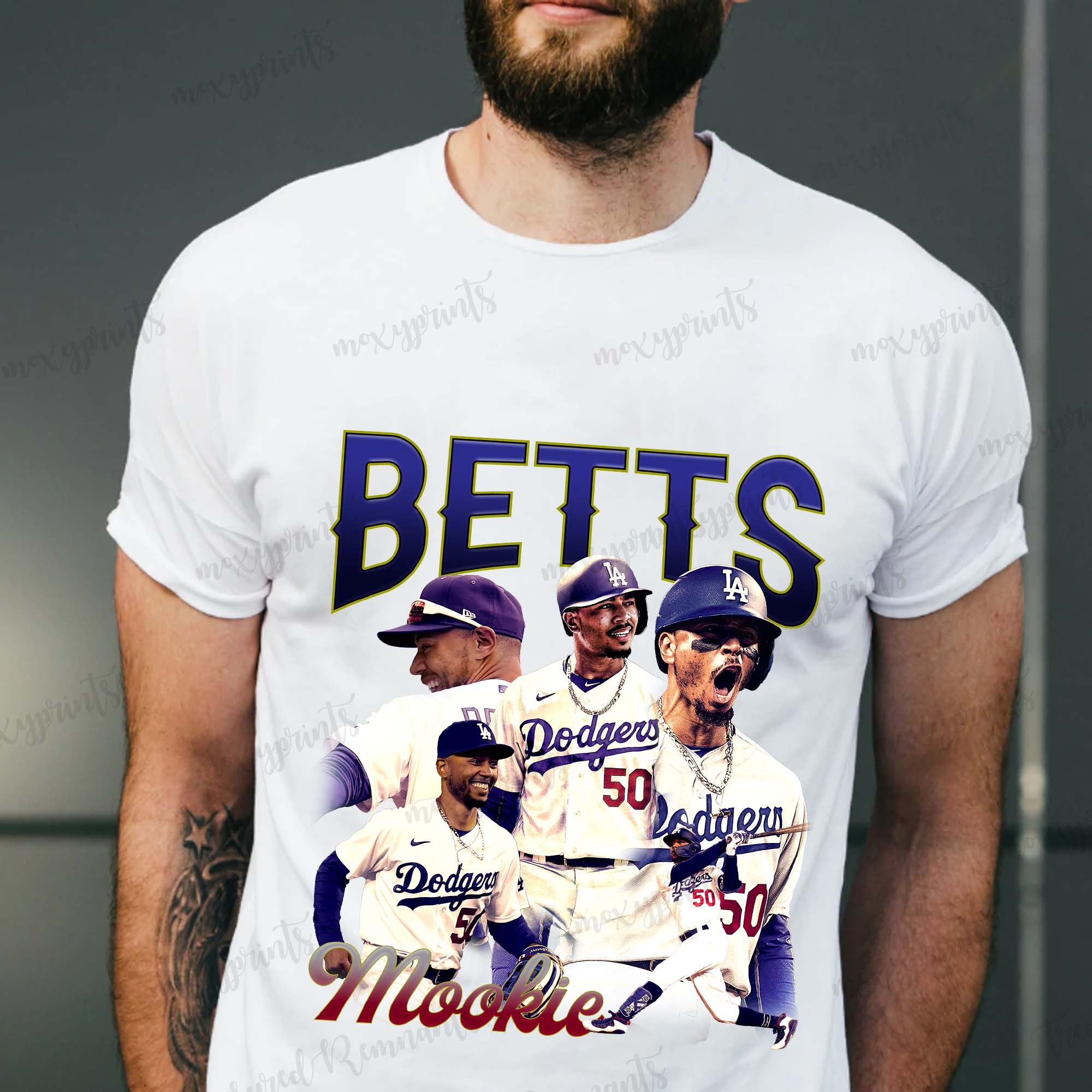Retro Art Mookie Betts 90s Baseball Los Angeles Dodgers Mlb Unisex T-Shirt
