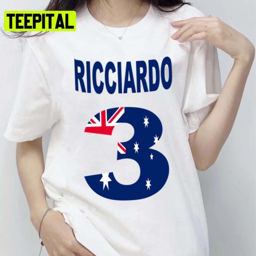 Retro Design Number 3 Daniel Ricciardo Car Racing Unisex T-Shirt