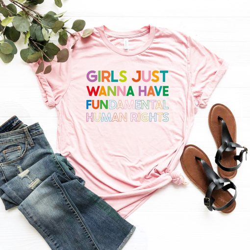 Retro Girls Just Wanna Have Fundamental Human Rights Feminist 1973 Roe Vs Wade Unisex T-Shirt