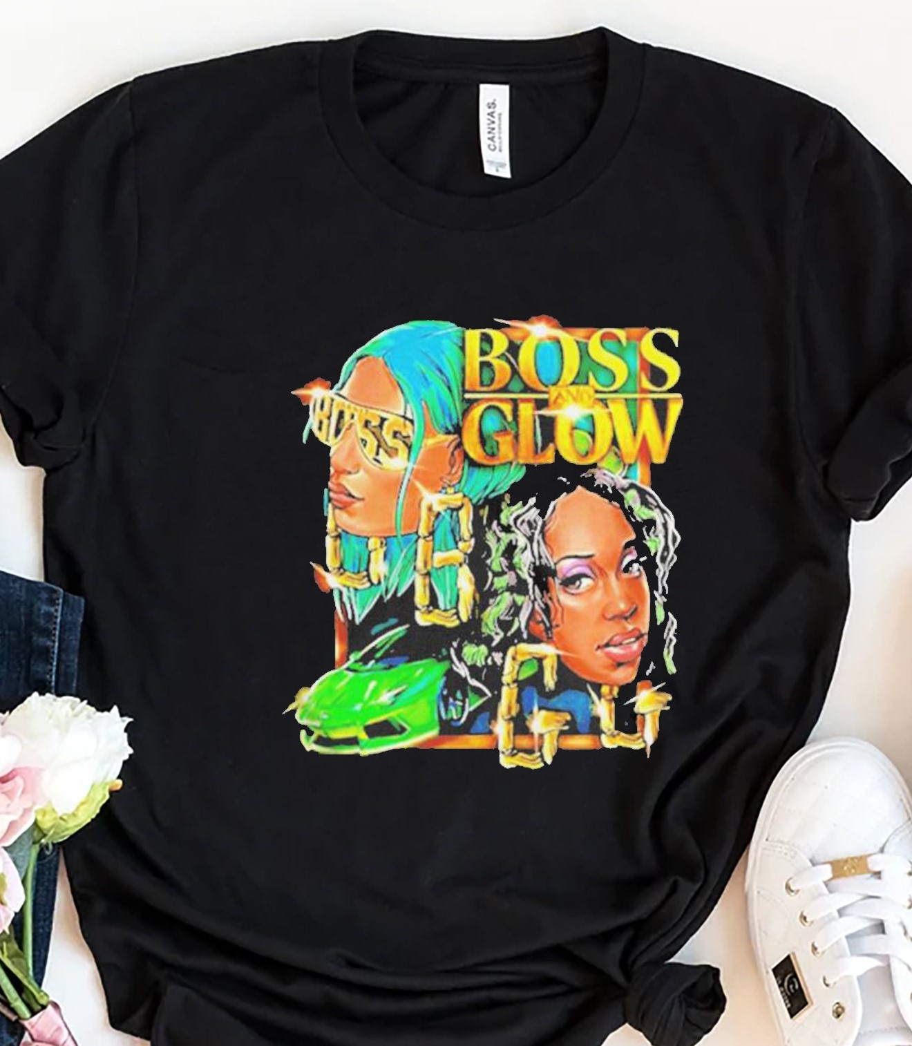 Retro Sasha Banks Sasha Banks & Naomi Boss Glow Youth Unisex T-Shirt