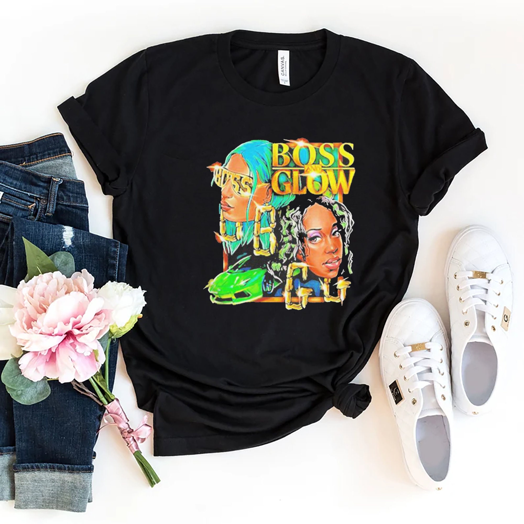 Retro Sasha Banks Sasha Banks & Naomi Boss Glow Youth Unisex T-Shirt