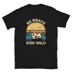 Retro Sunset Mountain Hiker Stay Wild Unisex T-Shirt