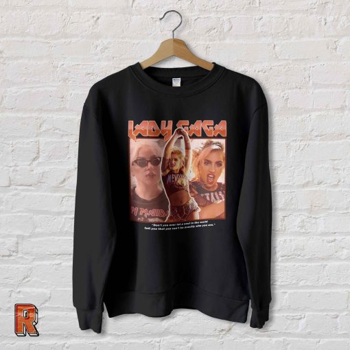 Retro Vintage Lady Gaga Metal Rock Gift Rap Hip Hop 90s Unisex Sweatshirt