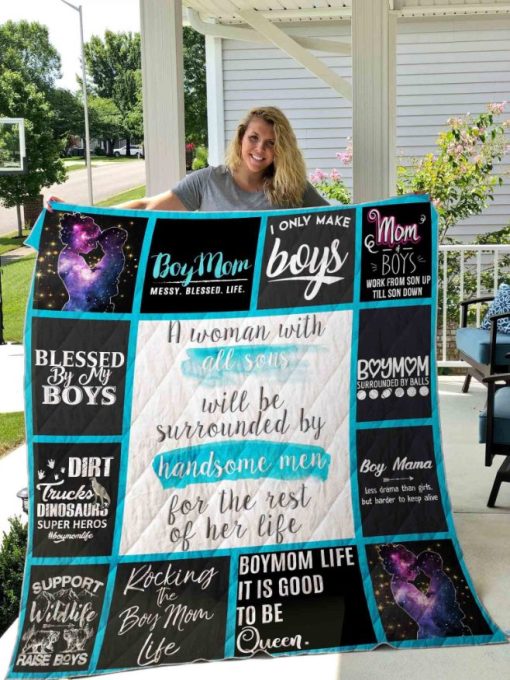 Rocking The Boy Mom Life Quilt Blanket Great Customized Blanket Gifts For Birthday Christmas Thanksgiving