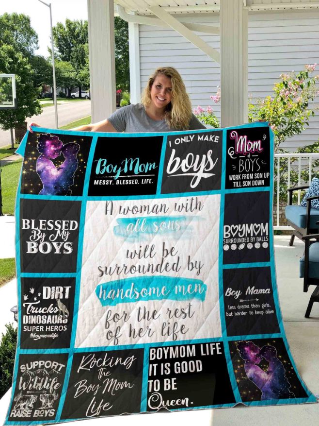 Rocking The Boy Mom Life Quilt Blanket Great Customized Blanket Gifts For  Birthday Christmas Thanksgiving – Teepital – Everyday New Aesthetic Designs