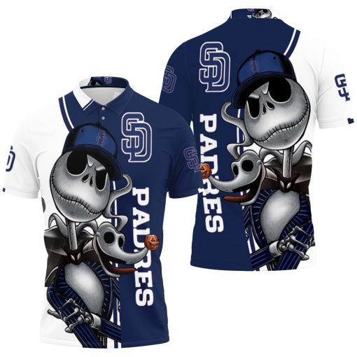 San Diego Padres Jack Skellington And Zero Polo Shirt All Over Print Shirt 3d T-shirt