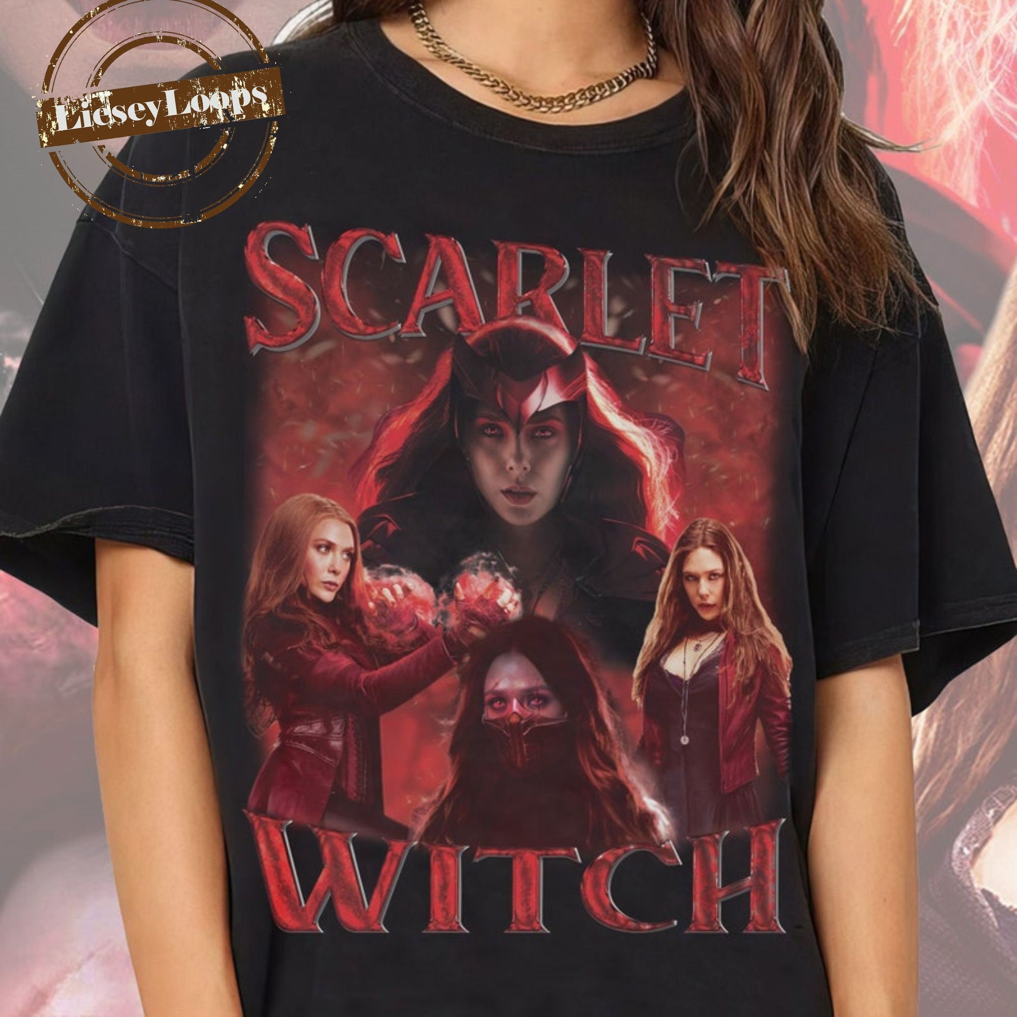 Scarlet Witch 90’s Retro Wanda Maximoff Elizabeth Olsen Marvel For Fan Unisex T-Shirt