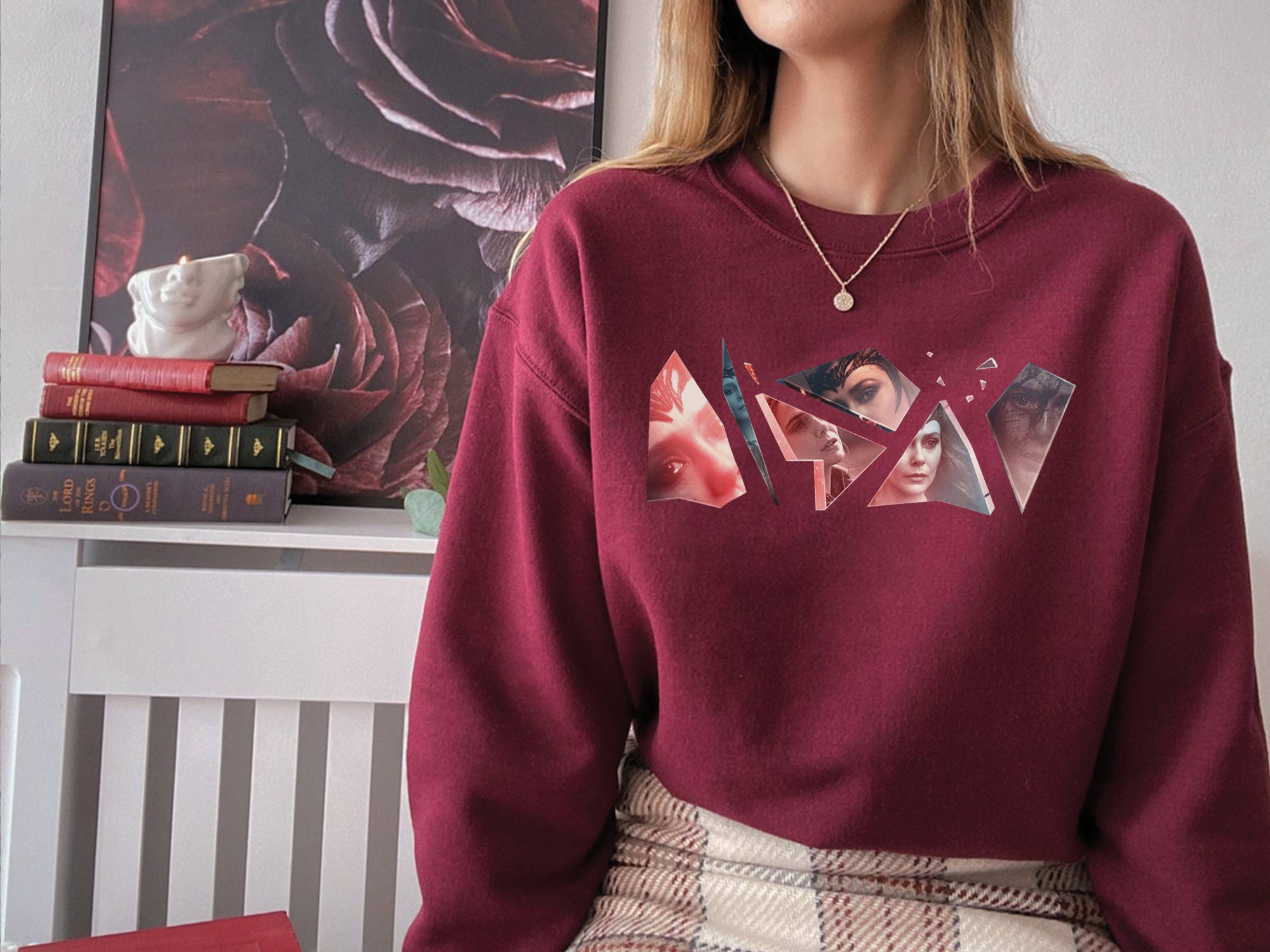 Scarlet Witch Inspired Wanda Olsen Pieces Wanda Maximoff Mcu Unisex Sweatshirt