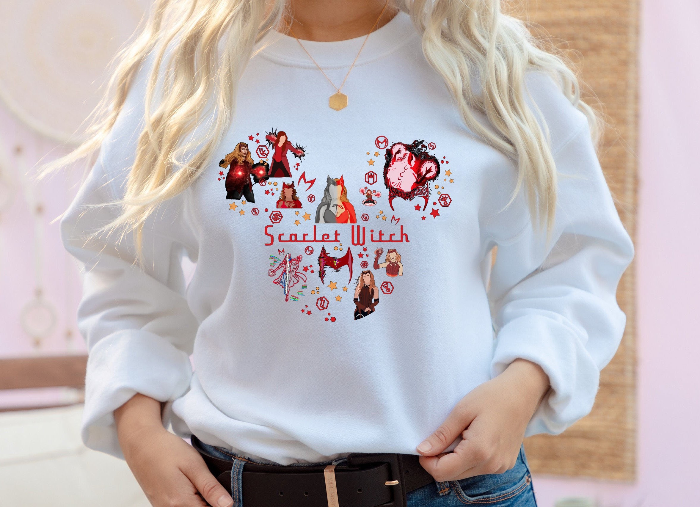 Scarlet Witch Mickey Marvel Disney Art Unisex Sweatshirt