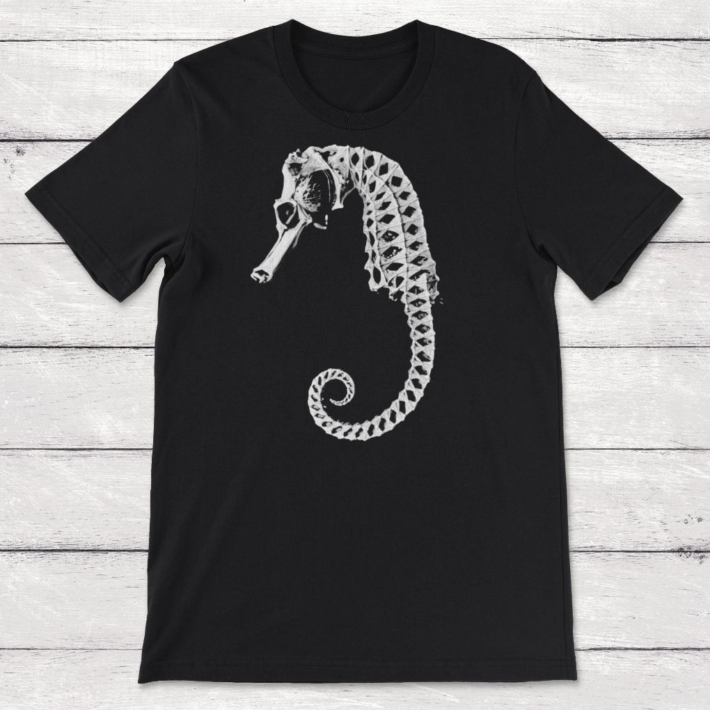 Seahorse Skeleton Halloween Sea Creature Unisex T-Shirt