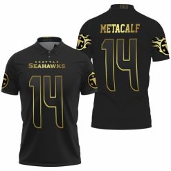 Seattle Seahawks D K Metcalf Black Golden Edition Jersey Inspired Style Polo Shirt Model A32483 All Over Print Shirt 3d T-shirt