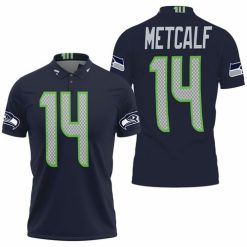 Seattle Seahawks D K Metcalf Limited Navy 100th Season Jersey Inspired Style Polo Shirt Model A32484 All Over Print Shirt 3d T-shirt