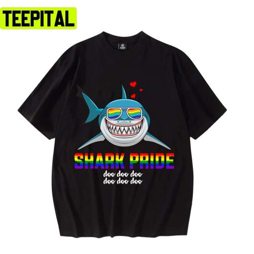 Shark Pride Lbgt Rainbow Gay Pride Pride Month Lgbtq+ Support Unisex T-Shirt