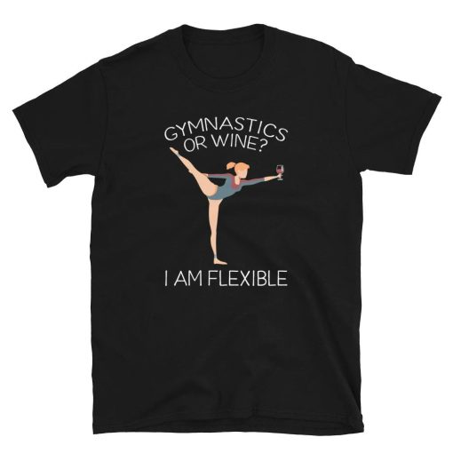 Single Leg Pose Funny Gymnastics Wine Pun T-Shirt