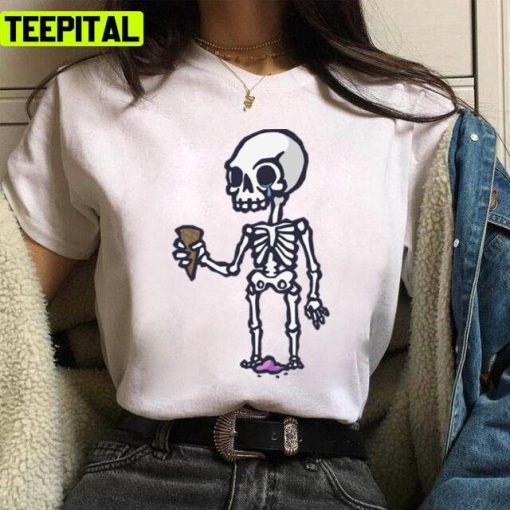 Skeleton Ice Cream Design Unisex T-Shirt