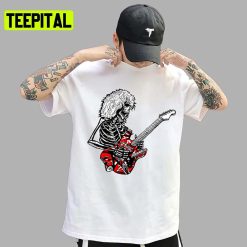 Skeleton Playing Guitar Van Halen Music Band Unisex T-Shirt