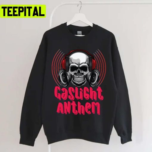 Skull Headphone The Gaslight Anthem Rock Band Unisex T-Shirt