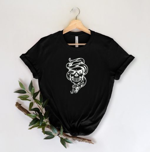 Skull Snake Black Art Unisex T-Shirt