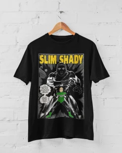 Slim Shady Eminem Inspired Comic Cover Style In Black Unisex T-Shirt