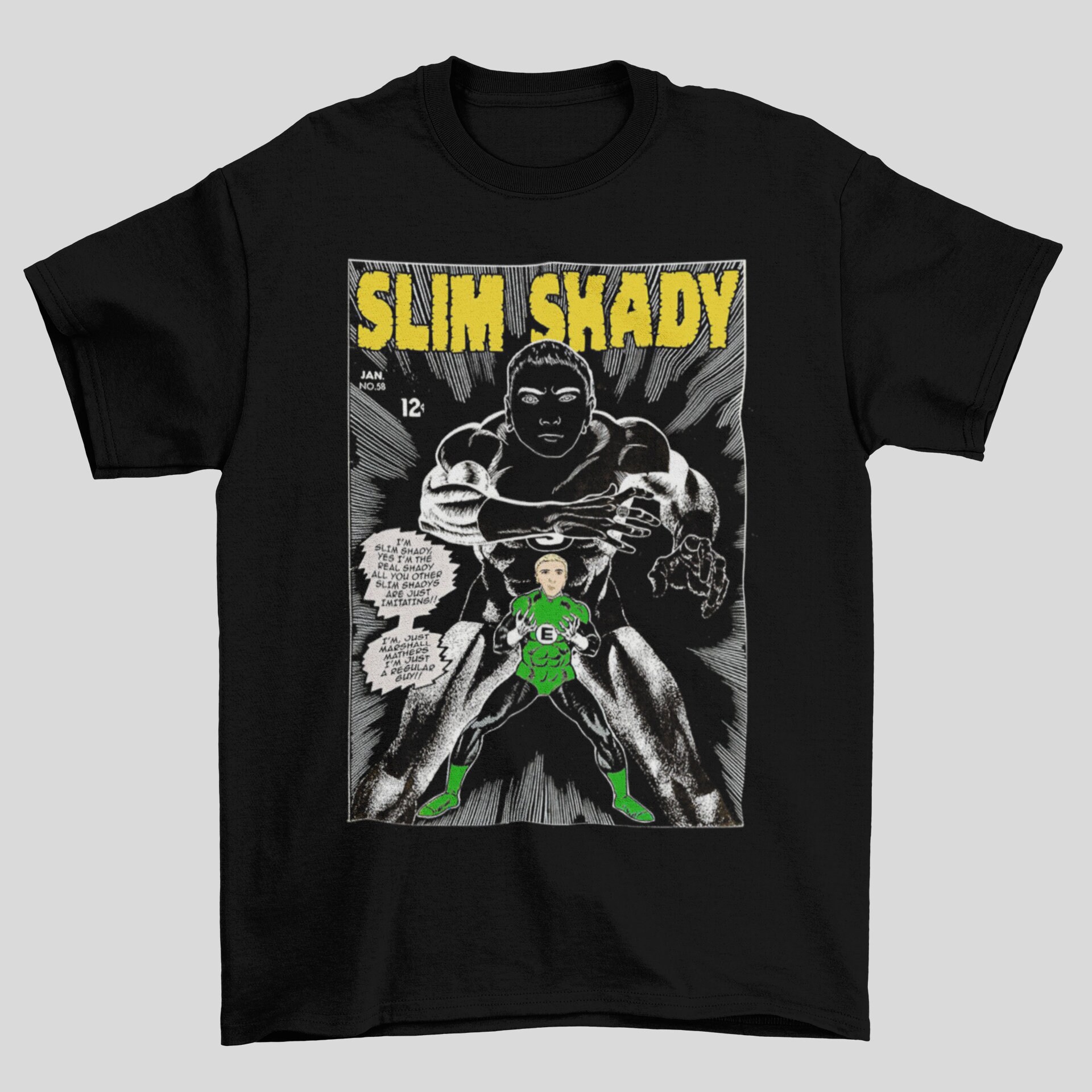 Slim Shady Eminem Inspired Comic Cover Style In Black Unisex T-Shirt