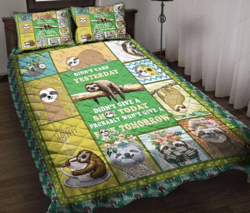 Sloth Didn't Care Yesterday Cotton Bedding Sets