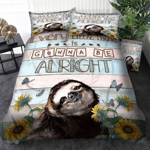 Sloth Every Little Thing Is Gonna Be Alright Cotton Bedding Sets