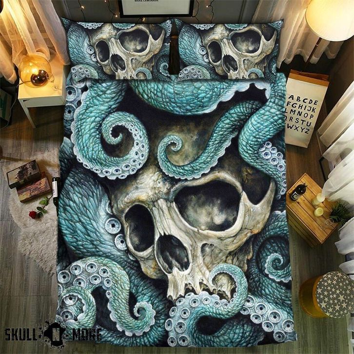 Snm – Blue Octoskull Skull Collection Bedding Set