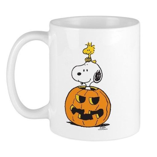 Snoopy And Woodstock Halloween Premium Sublime Ceramic Coffee Mug White