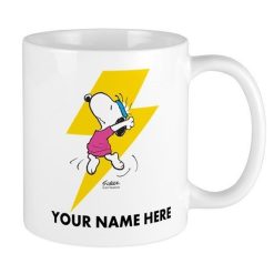 Snoopy Cartoon Peanuts Snoopy Dance Personalizable Premium Sublime Ceramic Coffee Mug White