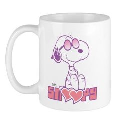 Snoopy Cartoon Peanuts Snoopy Hearts Premium Sublime Ceramic Coffee Mug White