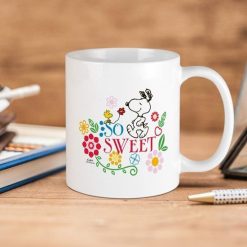 Snoopy Cartoon Peanuts So Sweet Premium Sublime Ceramic Coffee Mug White