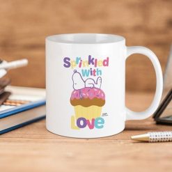 Snoopy Cream Peanut Sprinkled With Love Premium Sublime Ceramic Coffee Mug White