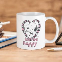 Snoopy Just Be Happy Peanuts Premium Sublime Ceramic Coffee Mug White