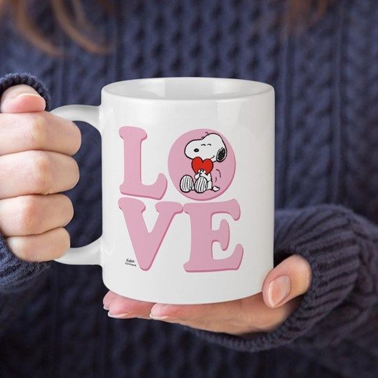 Snoopy Peanut Love Premium Sublime Ceramic Coffee Mug White