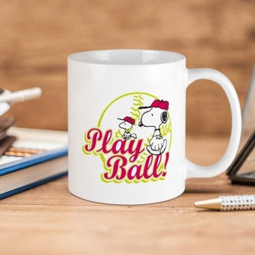 Snoopy Peanuts Snoopy Peanuts Play Ball Premium Sublime Ceramic Coffee Mug White