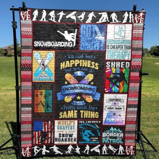 Snowboarding You Can’t Buy Happiness Quilt Blanket Great Customized Gifts For Birthday Christmas Thanksgiving Perfect Gifts For Snowboarding Lover