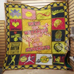 Softball Give God Your Weakness Quilt Blanket Great Customized Gifts For Birthday Christmas Thanksgiving Perfect Gifts For Softball Lover