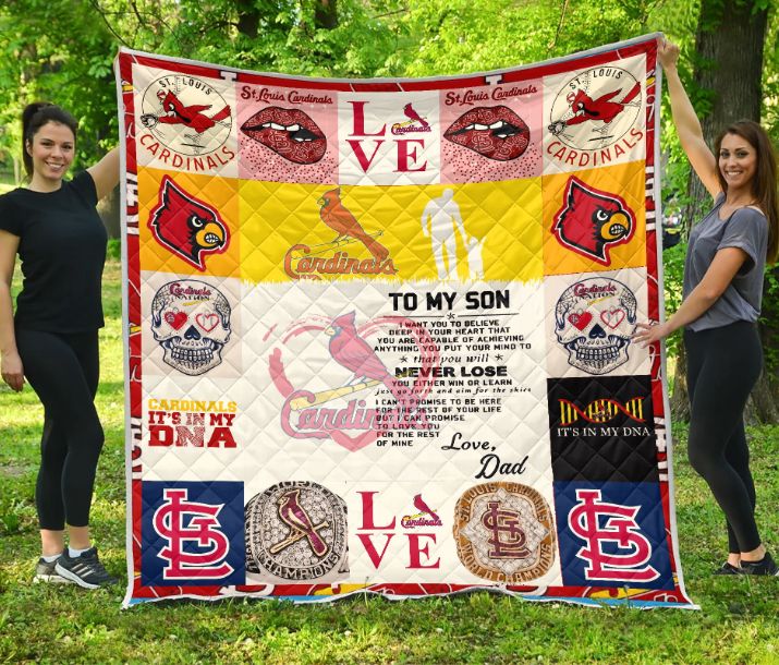 St Louis Cardinals Family – To My Son Quilt Blanket – Teepital